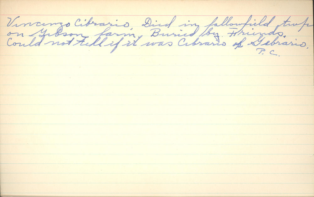 Burial card